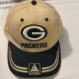 Packers Beige and Black Cap with Citgo Logo